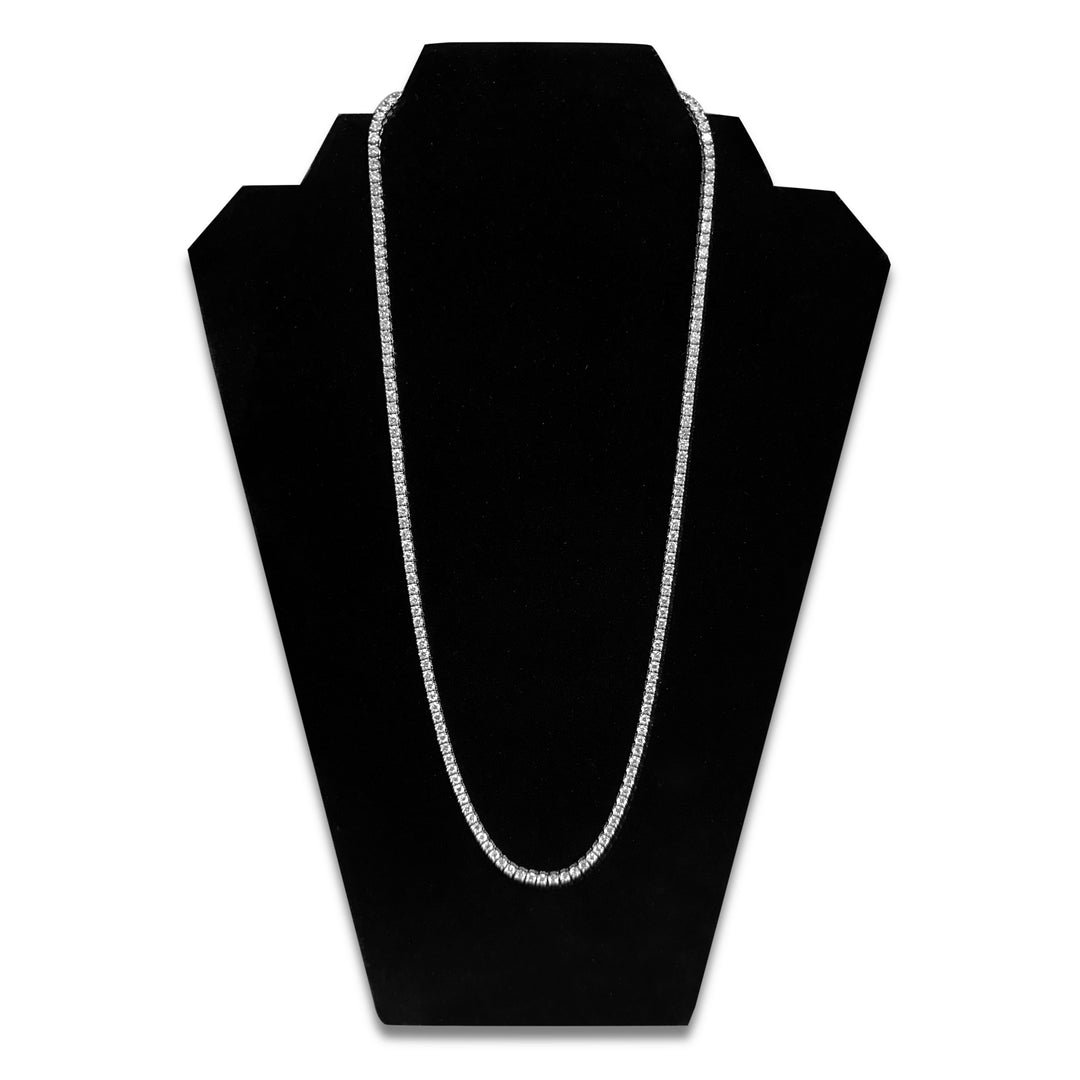 19.50ctw Round Brilliant Lab-Grown Diamond 24" Tennis Necklace in 14k White Gold
