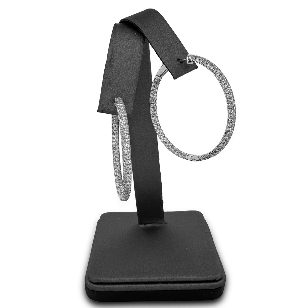 4ctw Lab-Grown Diamond Inside-Out Hoop Earrings in 14kt White Gold