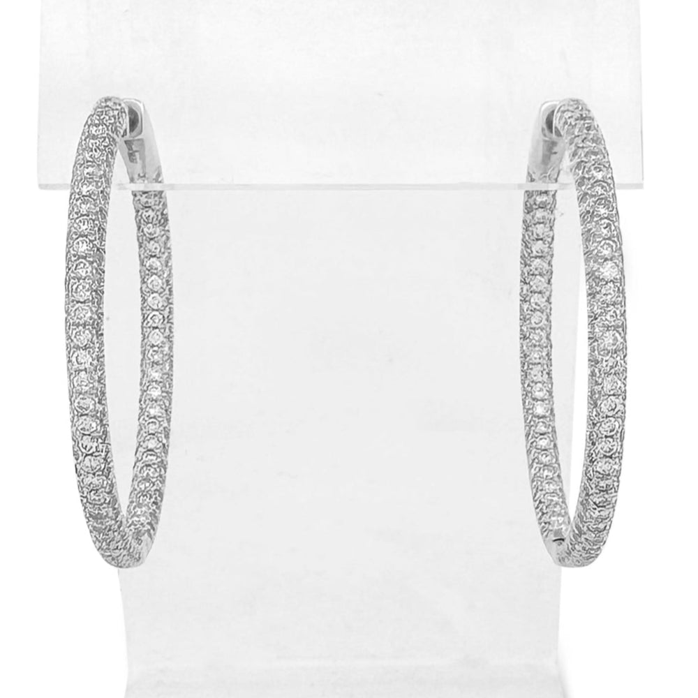 4ctw Lab-Grown Diamond Inside-Out Hoop Earrings in 14kt White Gold
