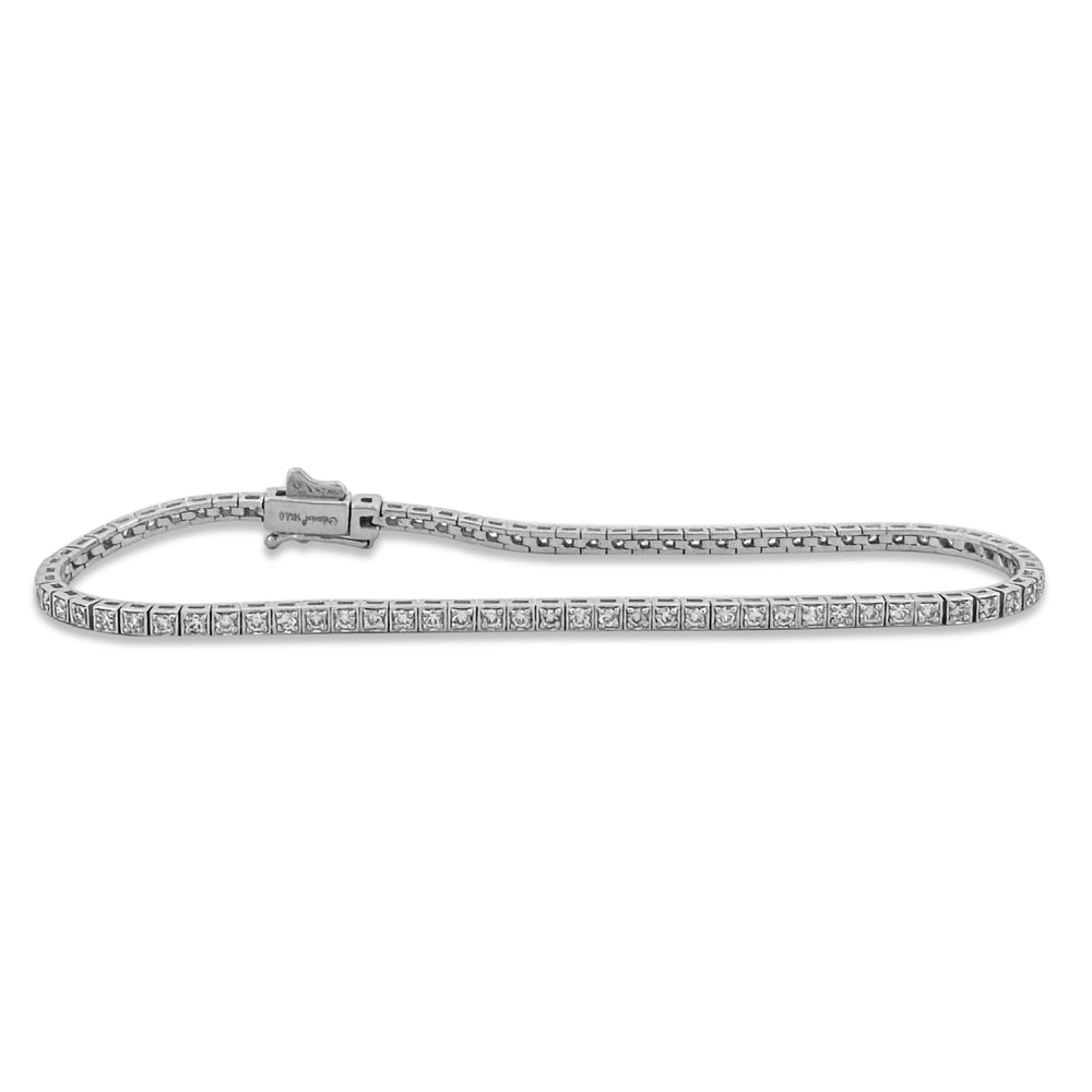1.10ctw Round Brilliant Cut Lab-Grown Diamond Tennis Bracelet in 14k White Gold