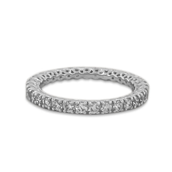 0.96ctw Round Brilliant Lab-Grown Diamond Eternity Stackable Band in 14k White Gold