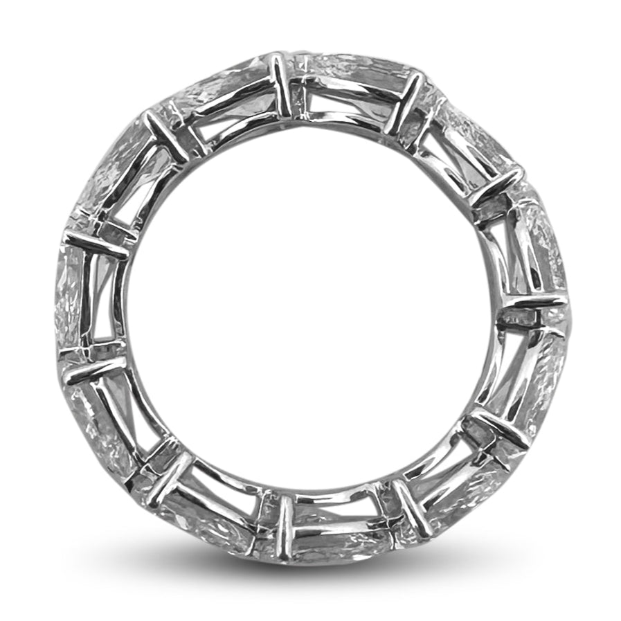 4.35ctw Pear Cut Lab-Grown Diamond Eternity Ring in 14k White Gold
