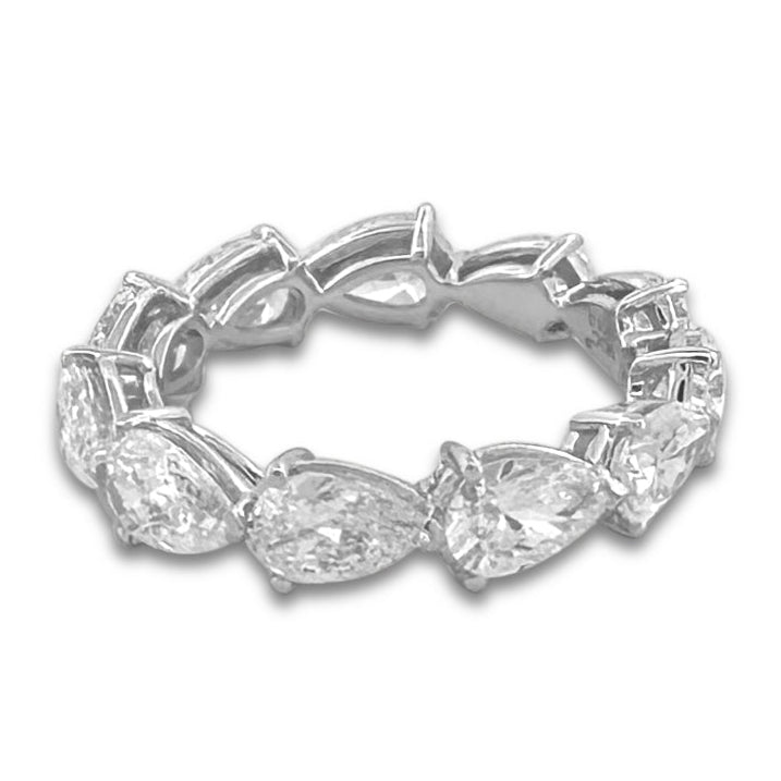 4.35ctw Pear Cut Lab-Grown Diamond Eternity Ring in 14k White Gold