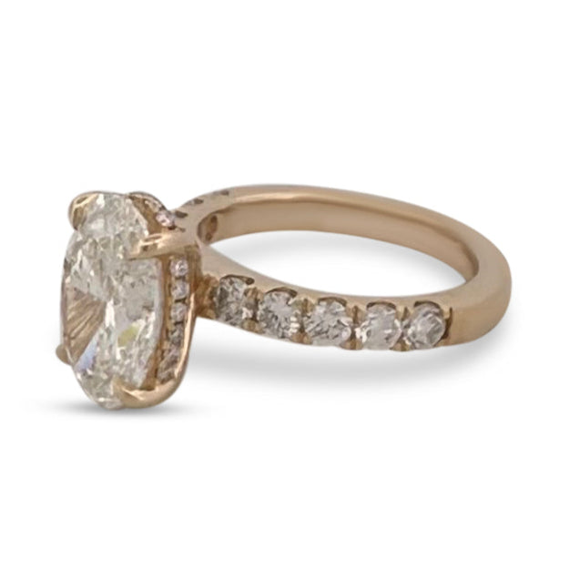 IGI Graded 5.07ctw Oval with Round Brilliant Lab-Grown Diamond Engagement Ring in 14k Yellow Gold