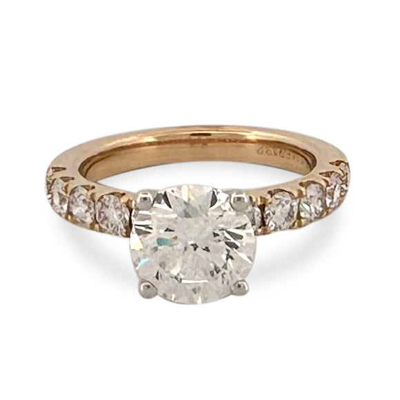 IGI Graded 2.91ctw Round Brilliant Lab-Grown Diamond Engagement Ring in 14k Two-Tone Gold