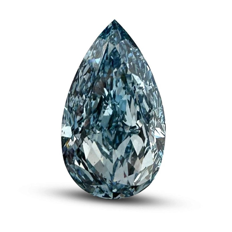 Loose 4.50 Carats Pear Shape Fancy Vivid Blue Lab-Grown Diamond, IGI Graded