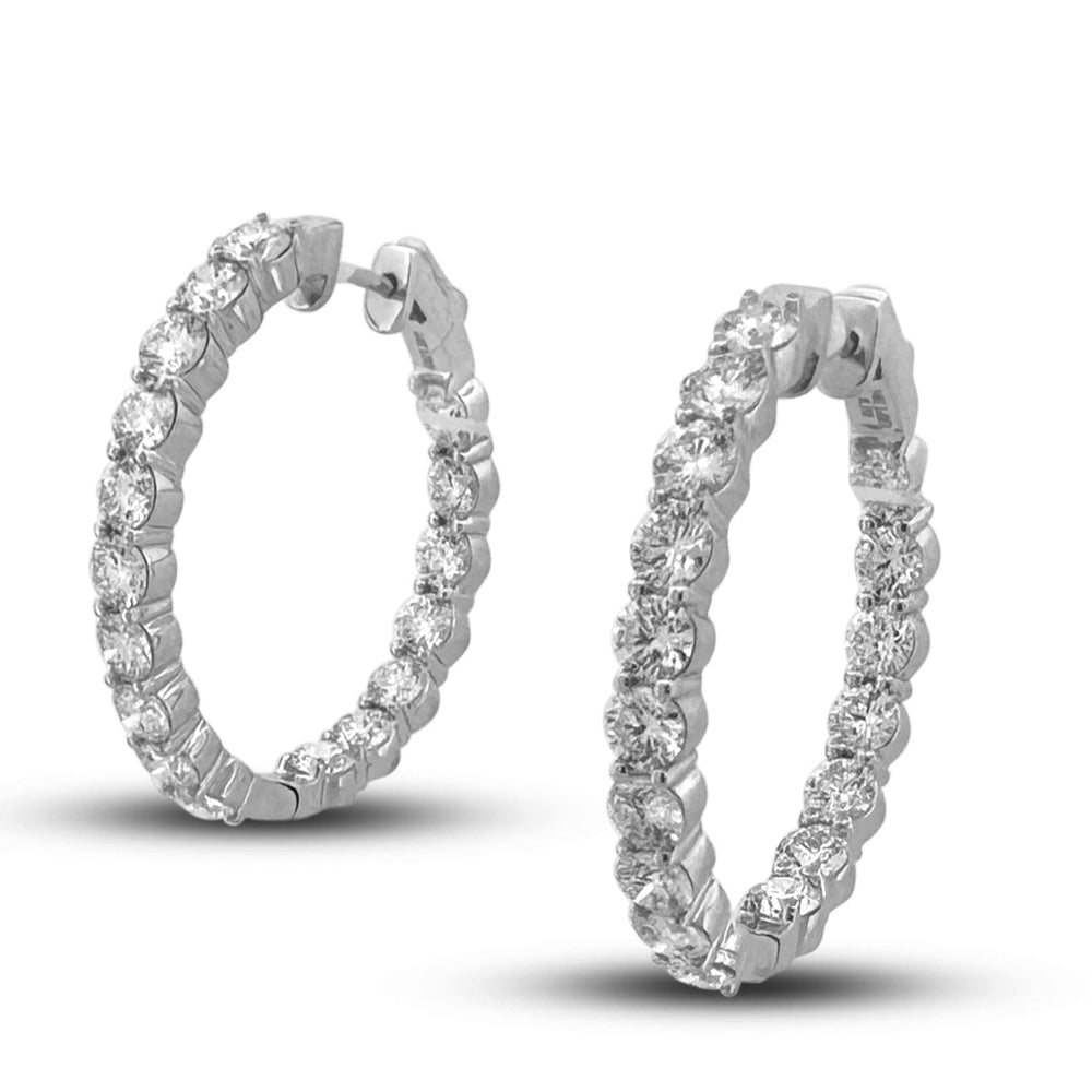 3.96ctw Lab-Grown Diamond Inside-Out Hoop Earrings in 14kt White Gold