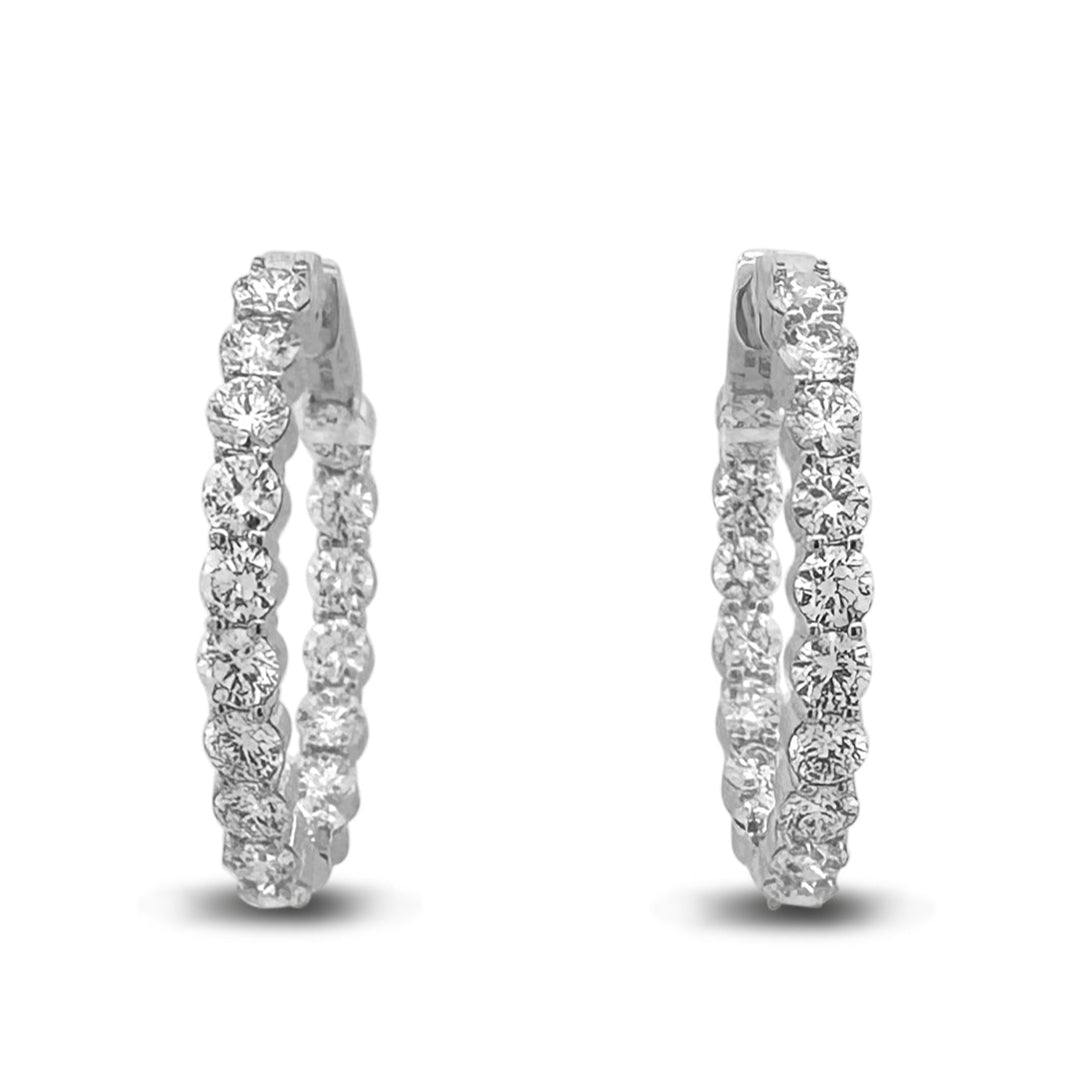 3.96ctw Lab-Grown Diamond Inside-Out Hoop Earrings in 14kt White Gold