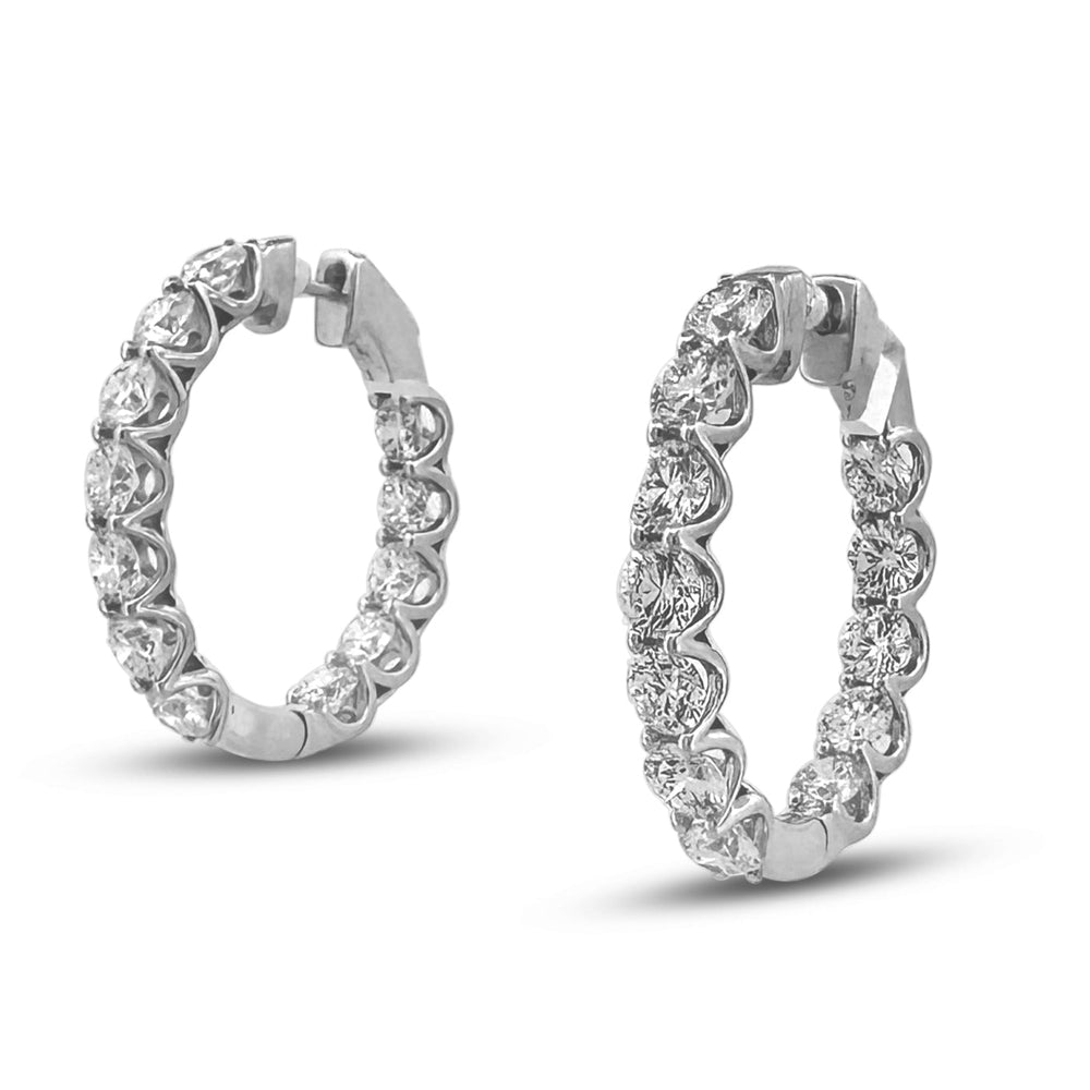 7.99ctw Round Brilliant Lab-Grown Diamond Inside-Out Hoop Earrings in 14kt White Gold
