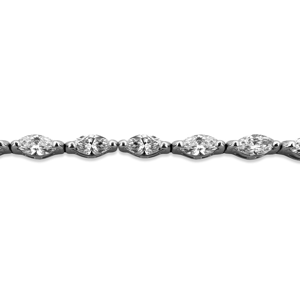 5.10ctw Marquise Cut Lab-Grown Diamond Tennis Bracelet in 14k White Gold