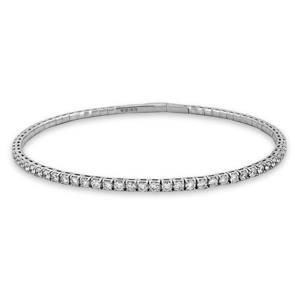 2.93ctw Round Brilliant Lab-Grown Diamond Bangle Stackable Bracelet in 14k White Gold