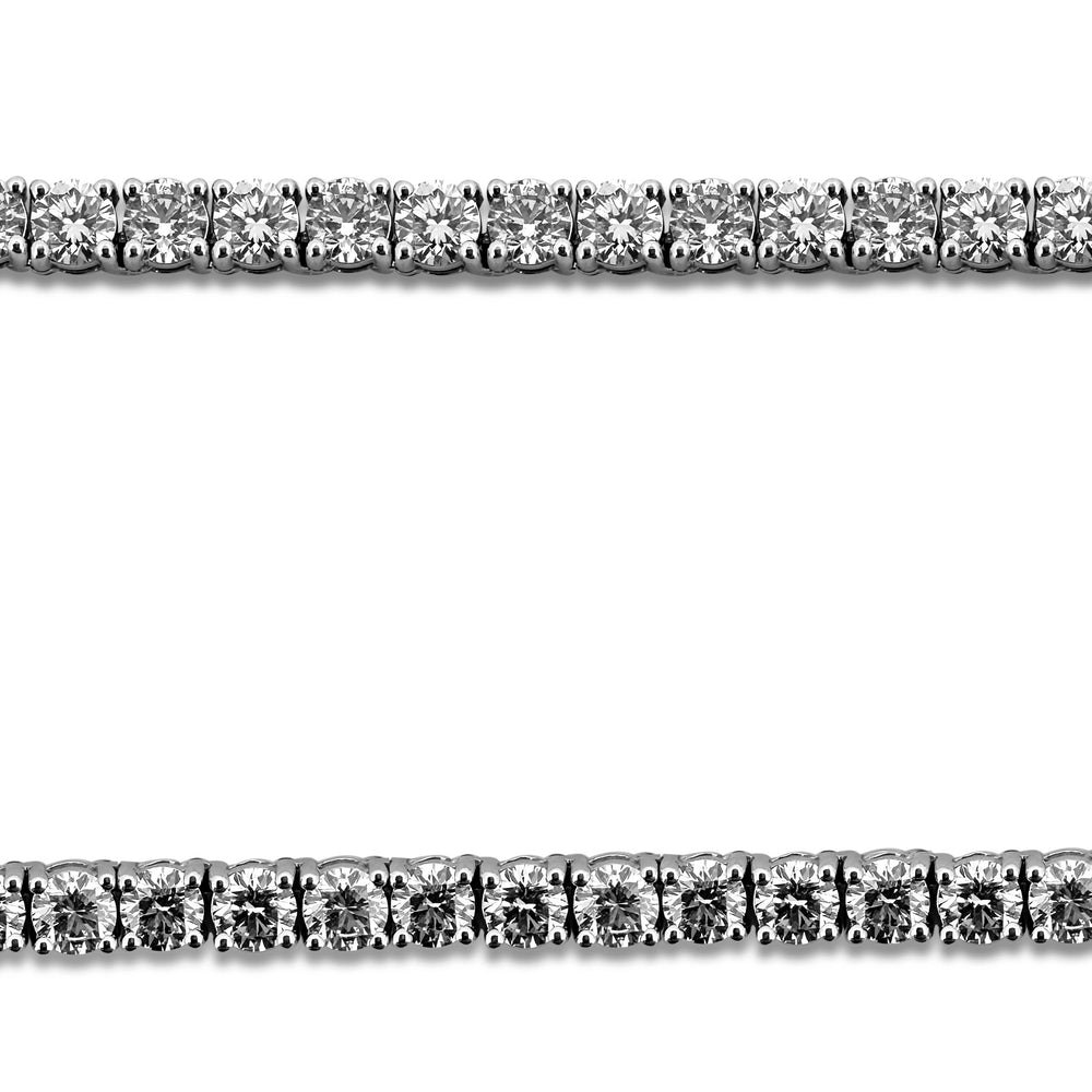 26.13ctw Round Brilliant Lab-Grown Diamond 18" Tennis Necklace in 14k White Gold