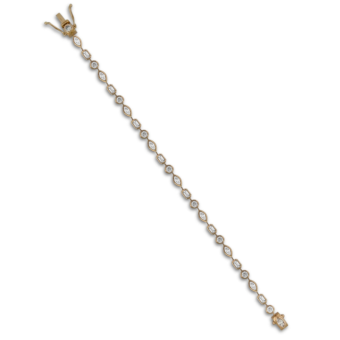 4.81ctw Multi-Cut Lab-Grown Diamond Tennis Bracelet in 14k Yellow Gold