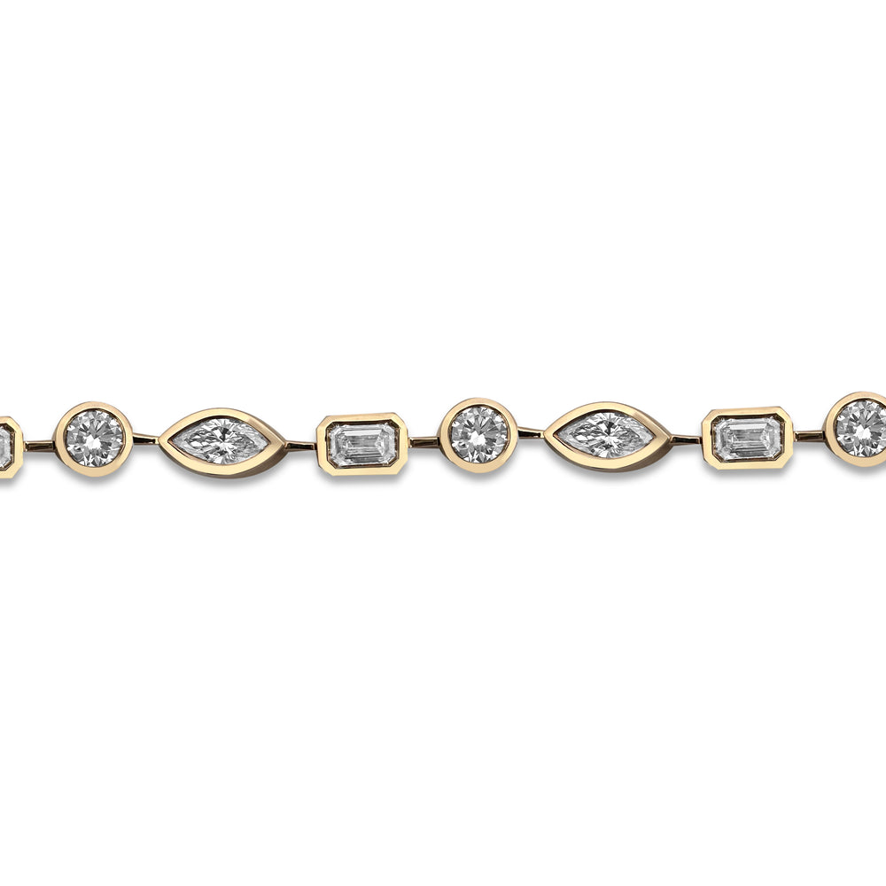 4.81ctw Multi-Cut Lab-Grown Diamond Tennis Bracelet in 14k Yellow Gold