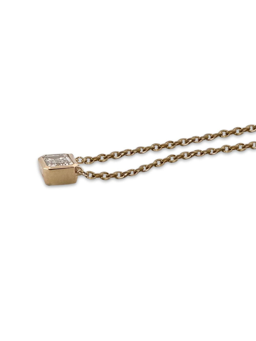 IGI Graded 1.06ct Emerald Cut Lab-Grown Diamond East-West Solitaire Pendant Necklace in 14k Yellow Gold