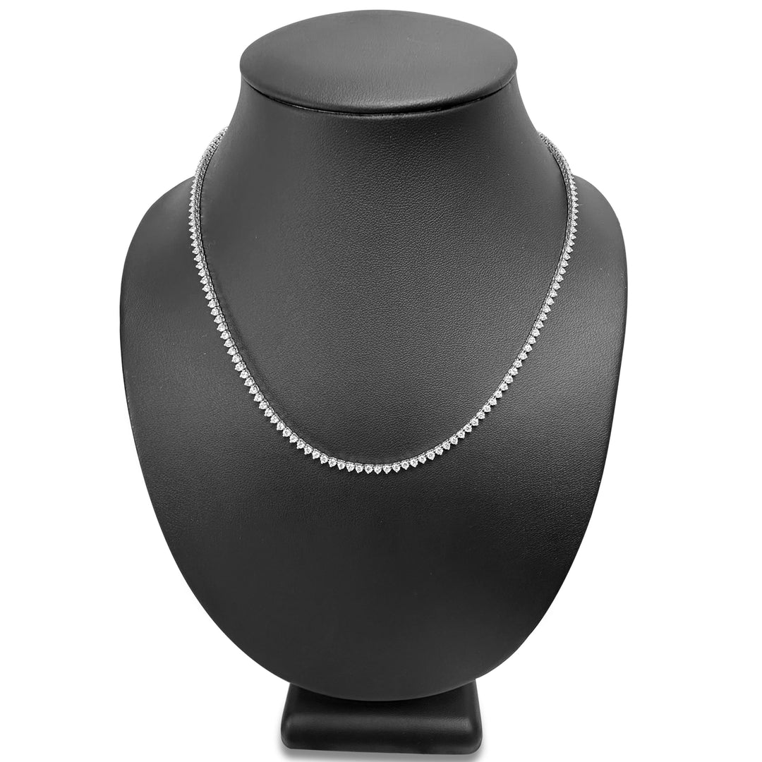 5.88ctw Round Brilliant Lab-Grown Diamond 18" Tennis Necklace in 10k White Gold