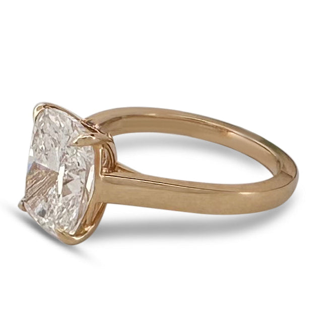 IGI Graded 4.09ct Cushion Cut with Round Brilliants Lab-Grown Diamond Engagement Ring in 14k Yellow Gold