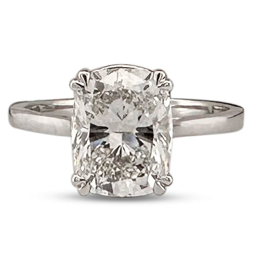 IGI Graded 3.01ct Cushion Cut Lab-Grown Diamond Solitaire Engagement Ring in 14k White Gold