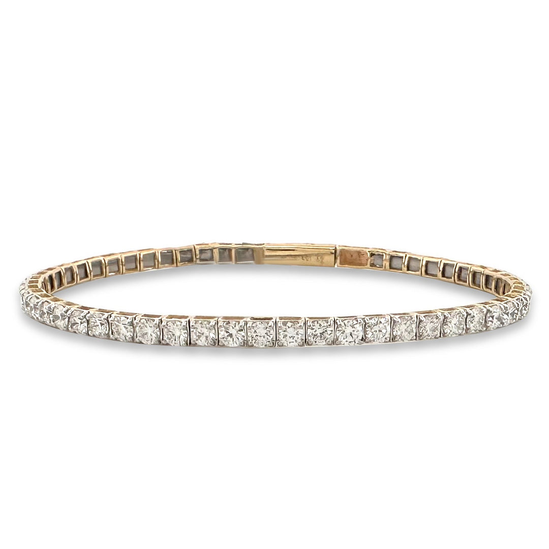 4ctw Round Brilliant Lab-Grown Diamond Bangle Stackable Bracelet in 14k Yellow Gold