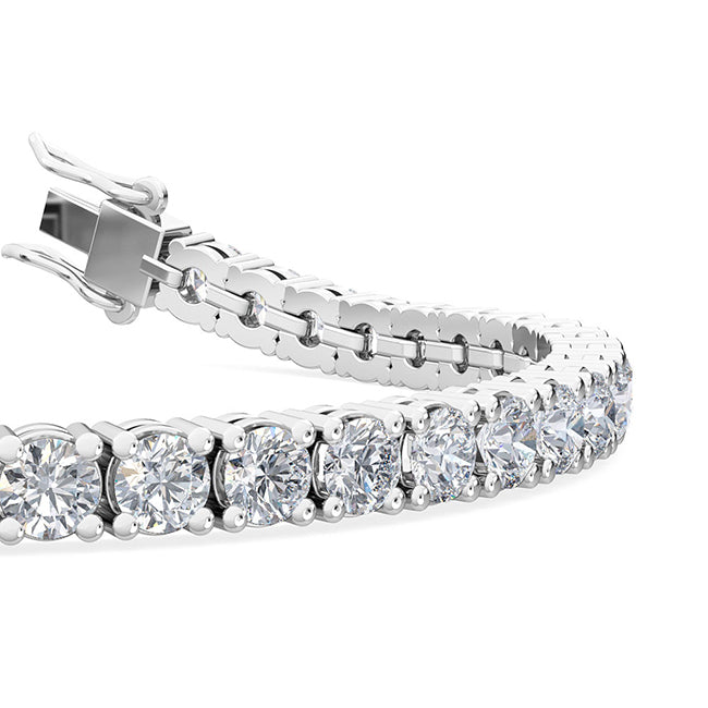 9.16ctw Round Brilliant Cut Lab-Grown Diamond Tennis Bracelet in 14k White Gold