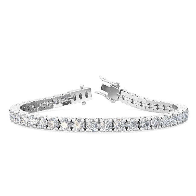 9.16ctw Round Brilliant Cut Lab-Grown Diamond Tennis Bracelet in 14k White Gold