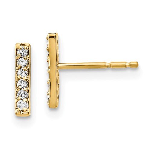 14k Diamond Bar Earrings - Elite Fine Jewelers