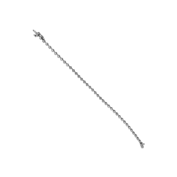 14k White Gold Hexagon Cut Diamond Bar Link Tennis Bracelet - Elite Fine Jewelers