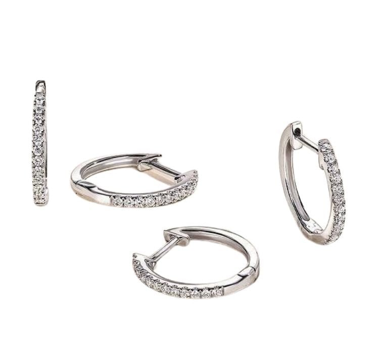 14kt Gold Dainty Diamond Huggie Earrings - Elite Fine Jewelers