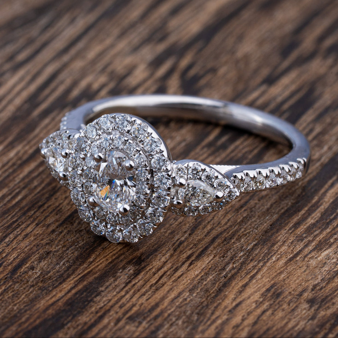 Oval Double Halo Engagement Ring