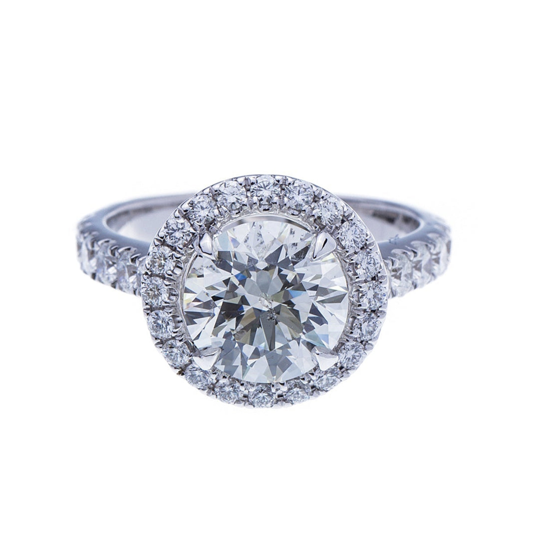 HUGE 3 Carat Round Brilliant Diamond Engagement Ring