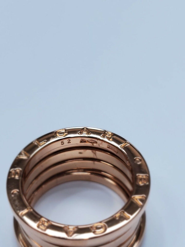 Bvlgari 18kt Rose Gold B.Zero1 4 Band Ring Size 6.25US / 52EU