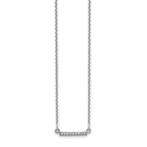 Dainty Diamond Bar Necklace in 14K White Gold