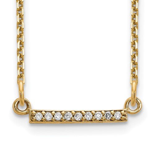 Dainty Diamond Bar Necklace in 14K Yellow Gold