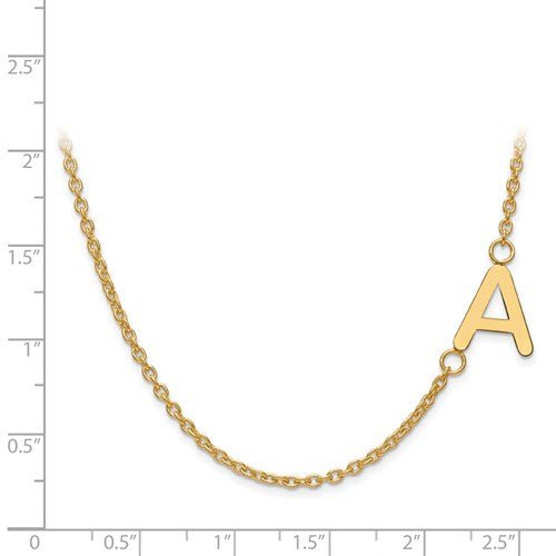 Dainty off-set initial necklace