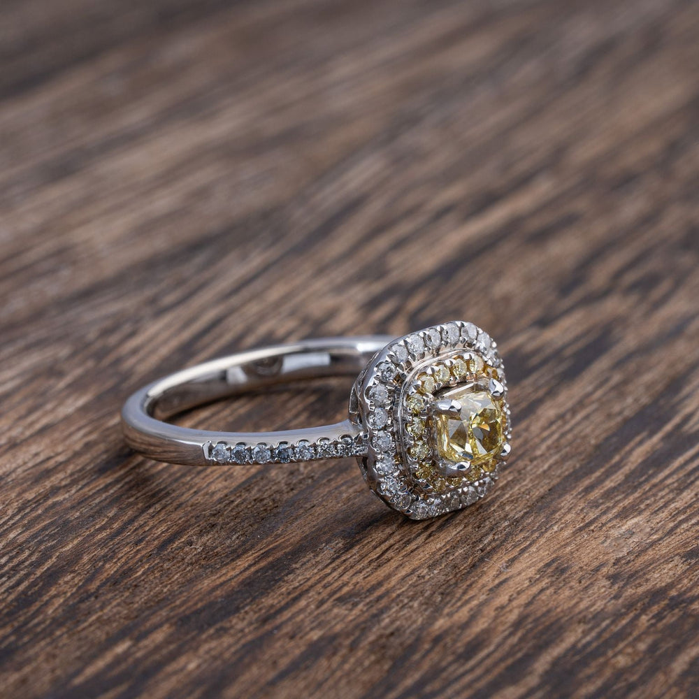 Fancy Intense Yellow Cushion Cut Diamond Engagement Ring - Elite Fine Jewelers