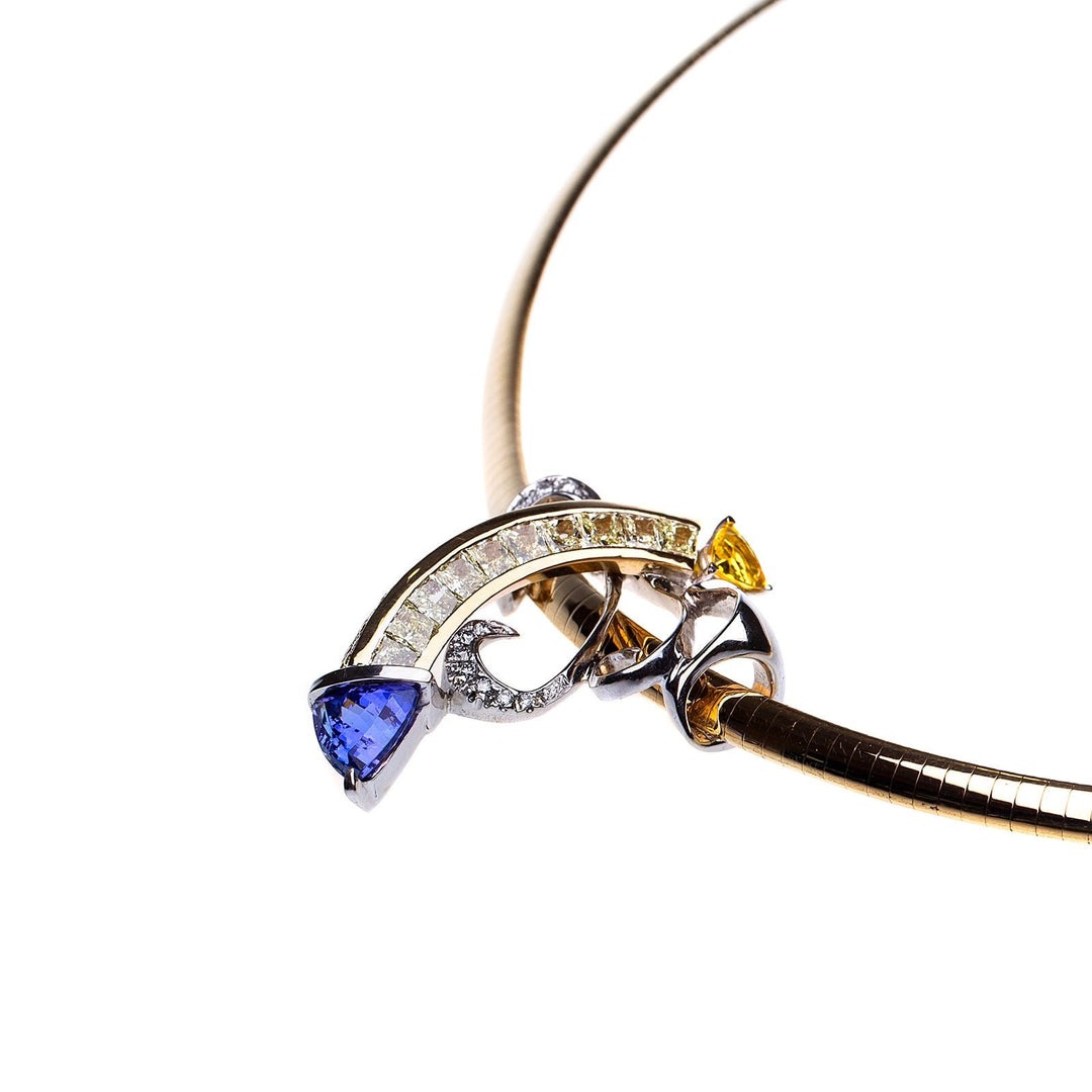 Stunning 18Kt Gold Diamond and Gemstone Custom Necklace - Elite Fine Jewelers