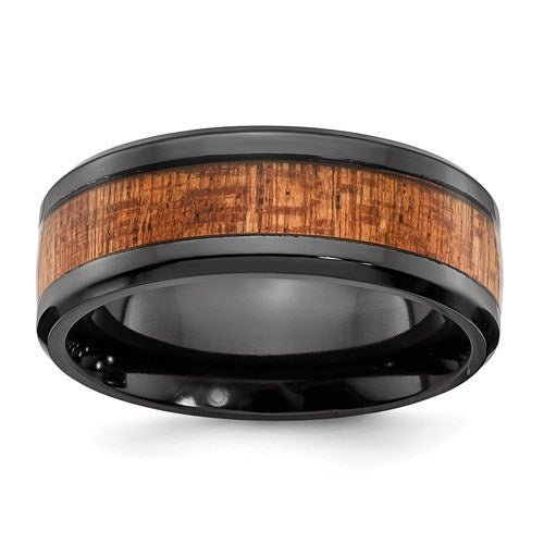 Mens ring deals wood inlay