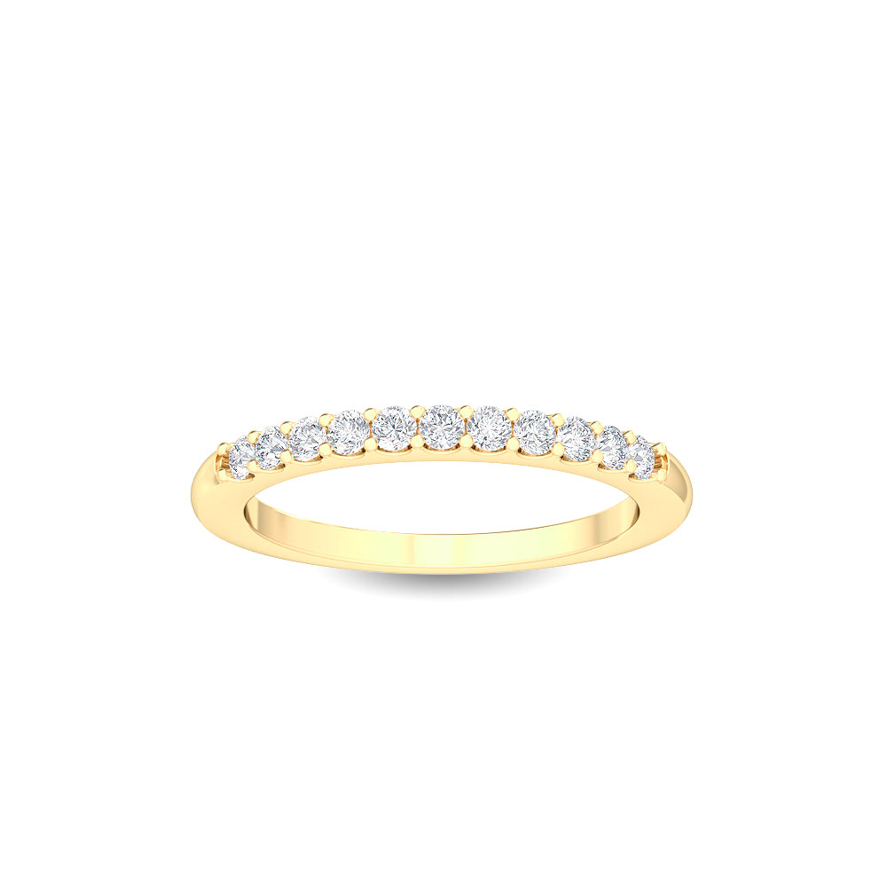0.25ctw Round Brilliant Lab-Grown Diamond Wedding Band or Stackable Ring in 14k Yellow Gold