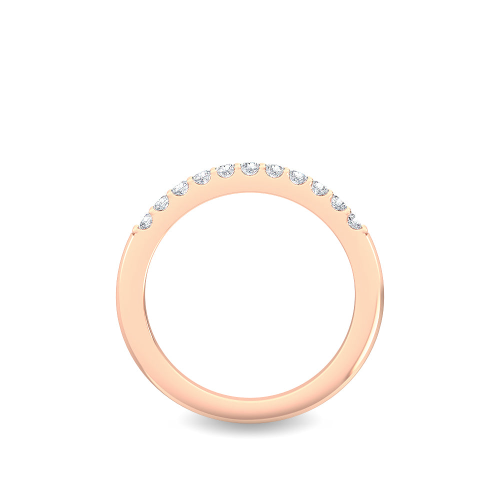 0.25ctw Round Brilliant Lab-Grown Diamond Wedding Band or Stackable Ring in 14k Rose Gold
