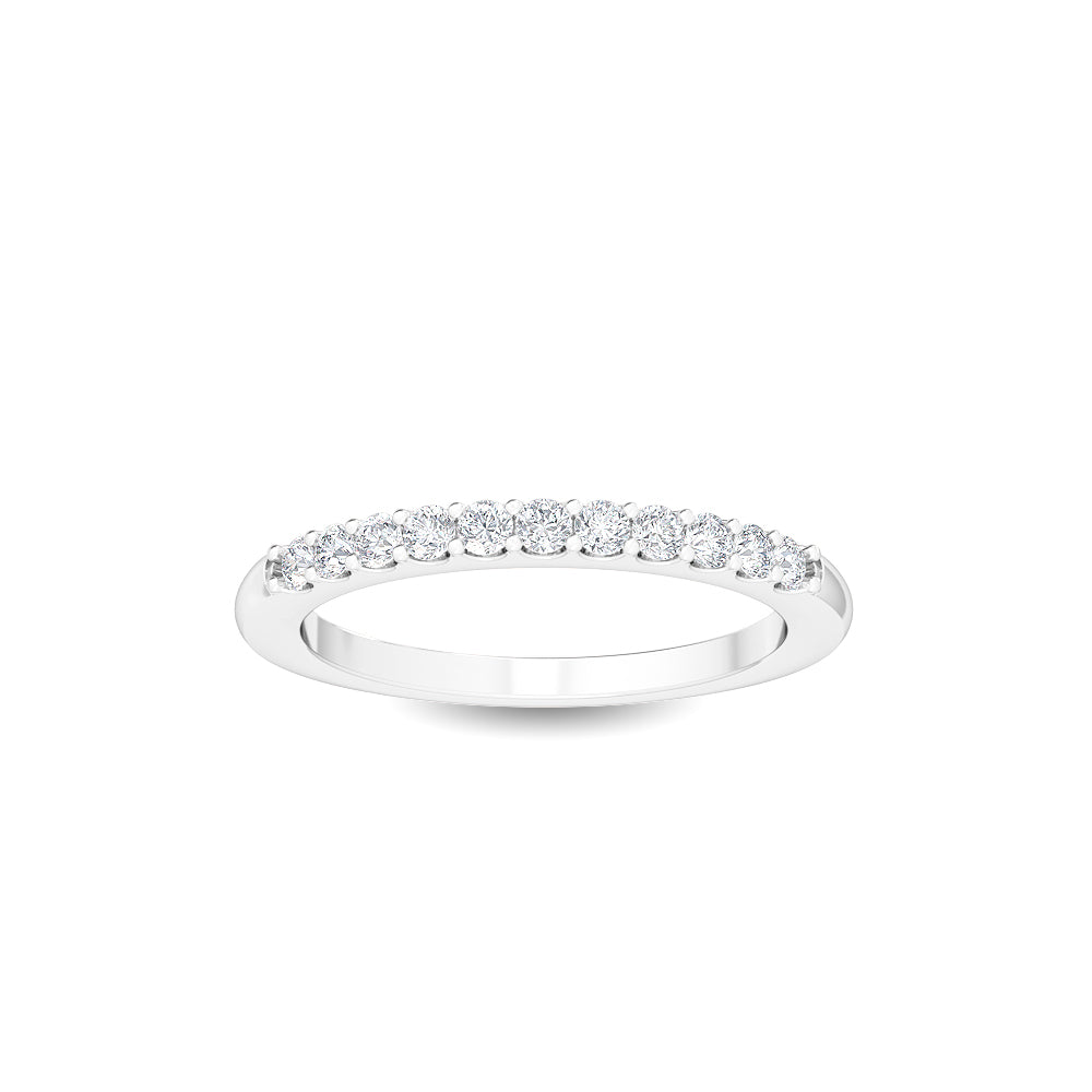 0.25ctw Round Brilliant Lab-Grown Diamond Wedding Band or Stackable Ring in 14k White Gold
