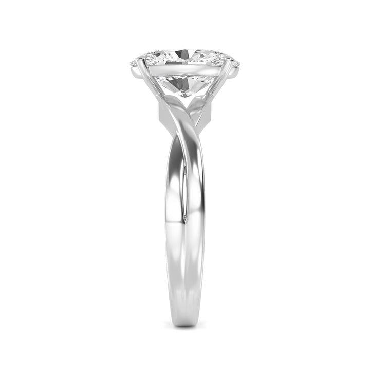 IGI Graded 3.10ct Oval Lab-Grown Diamond Solitaire Engagement Ring in 14k Gold