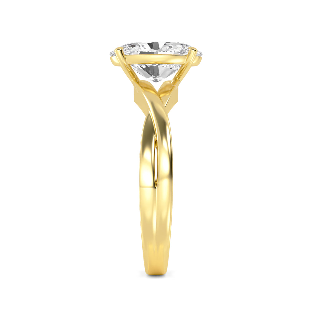 IGI Graded 3.10ct Oval Lab-Grown Diamond Solitaire Engagement Ring in 14k Gold