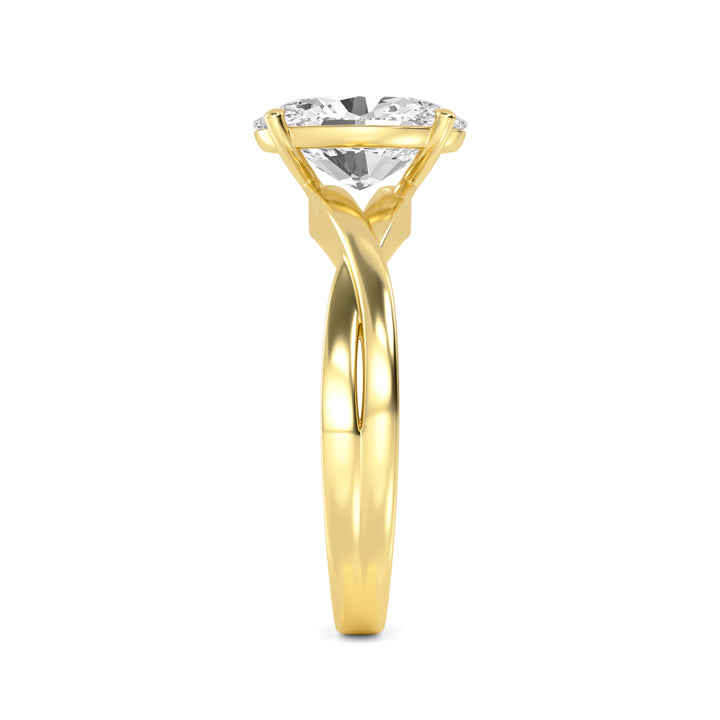 IGI Graded 3.10ct Oval Lab-Grown Diamond Solitaire Engagement Ring in 14k Gold