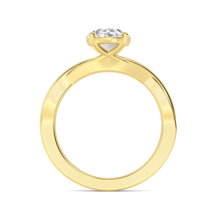 IGI Graded 3.10ct Oval Lab-Grown Diamond Solitaire Engagement Ring in 14k Gold