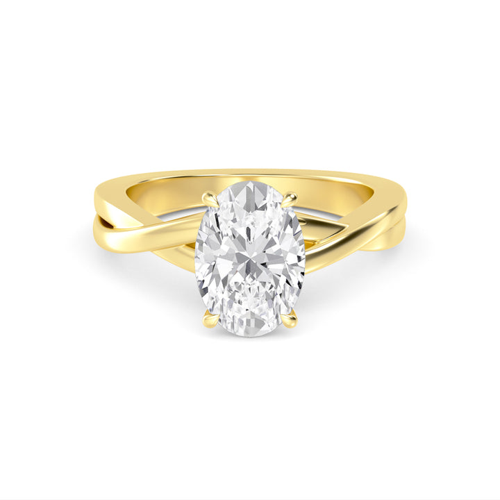 IGI Graded 3.10ct Oval Lab-Grown Diamond Solitaire Engagement Ring in 14k Gold