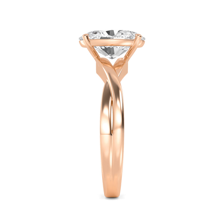 IGI Graded 3.10ct Oval Lab-Grown Diamond Solitaire Engagement Ring in 14k Gold