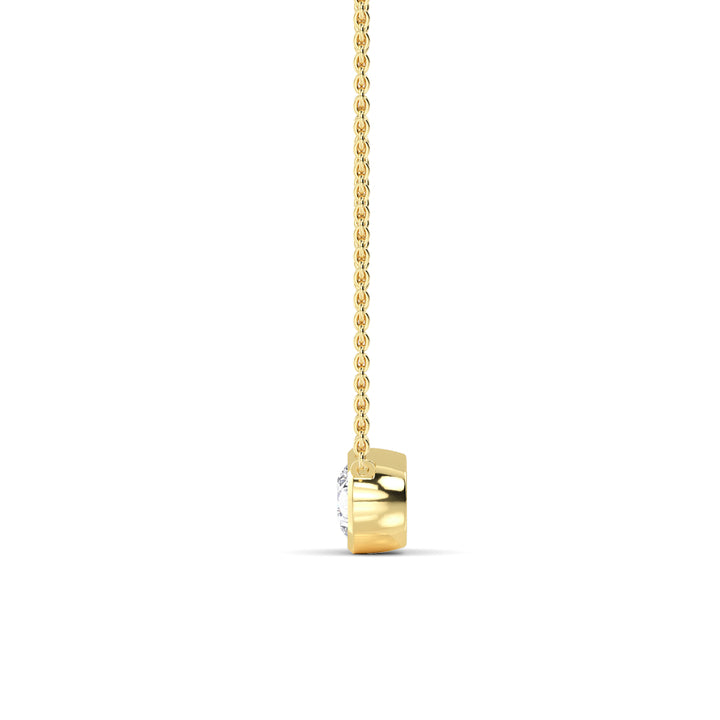 1ct Pear Cut Lab-Grown Diamond Bezel-Set Floating Necklace in 14k Yellow Gold