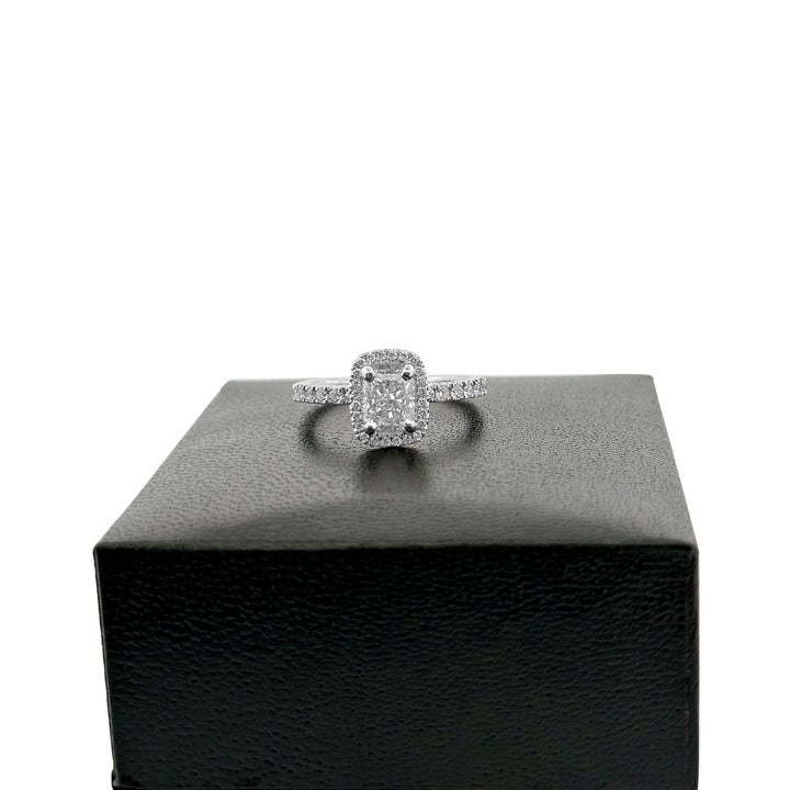 Radiant Cut Diamond Halo Engagement Ring