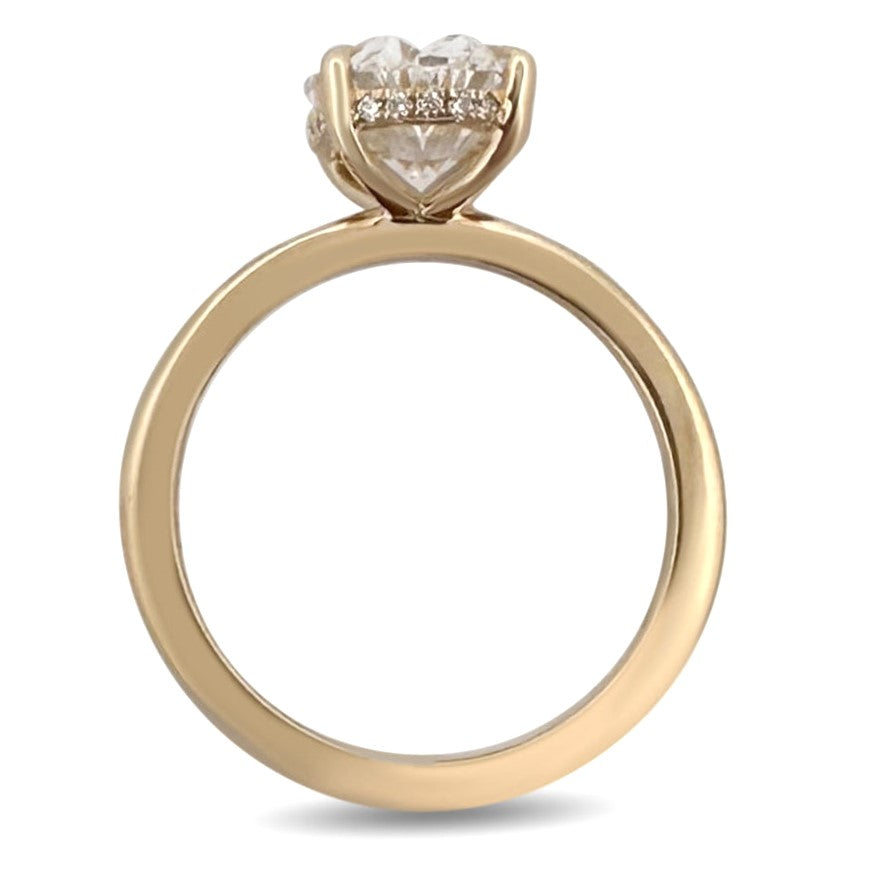 IGI Graded 3.04ct Oval with Round Brilliant Lab-Grown Diamond Hidden Halo Engagement Ring in 14k Yellow Gold
