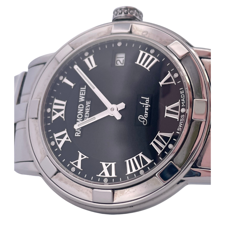 Raymond Weil Parsifal Model 5941 Roman Numeral Markers and Black Dial